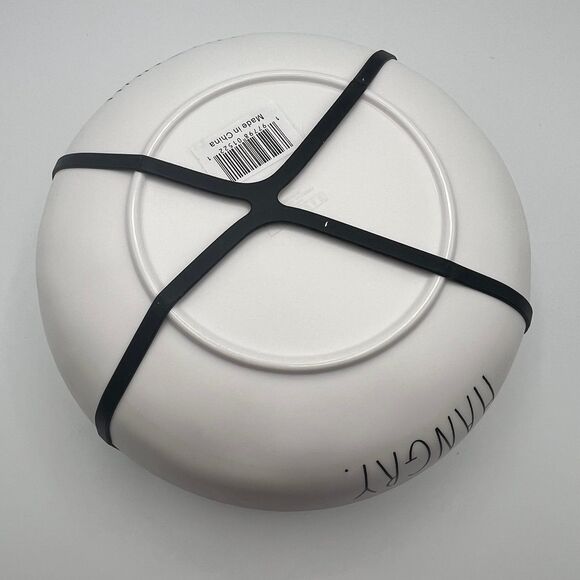 Rae Dunn HANGRY Melamine 9In Dinner Bowls White Black Set of 4 - Picture 7 of 7